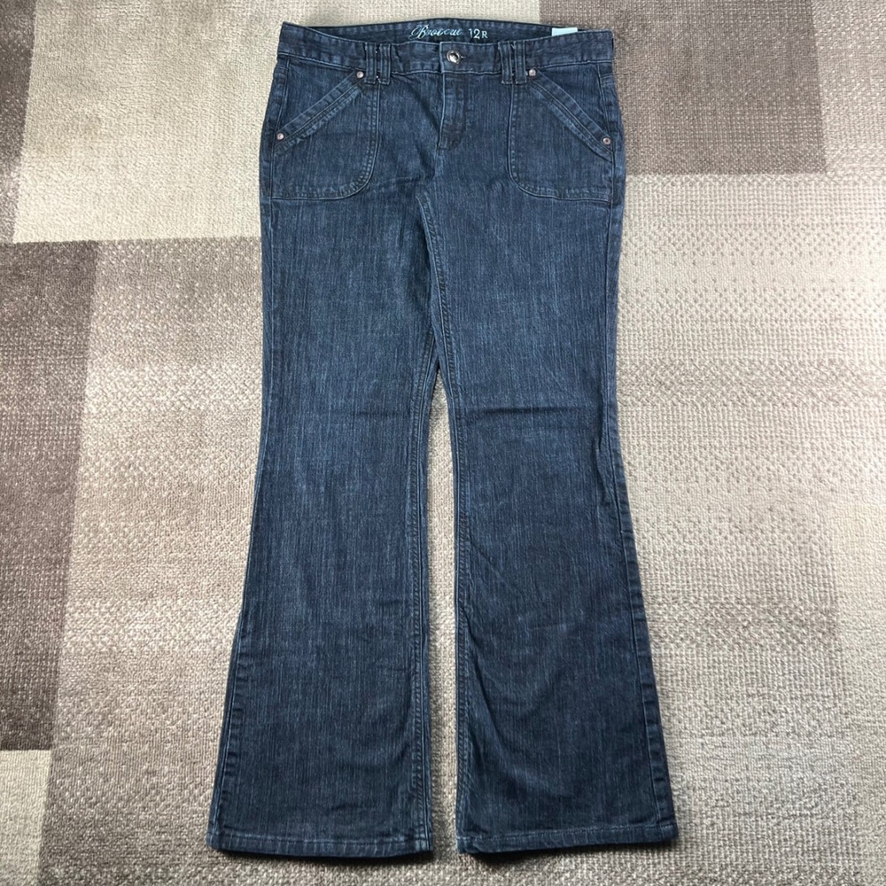 Y2K Tommy Hilfiger Women Dark Wash Bootcut Jeans Size 12R Boho